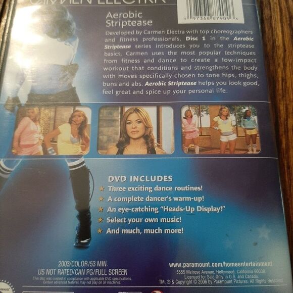 EUC Carmen Electra's Aerobic Striptease DVD- Disc 1 - Picture 2 of 4